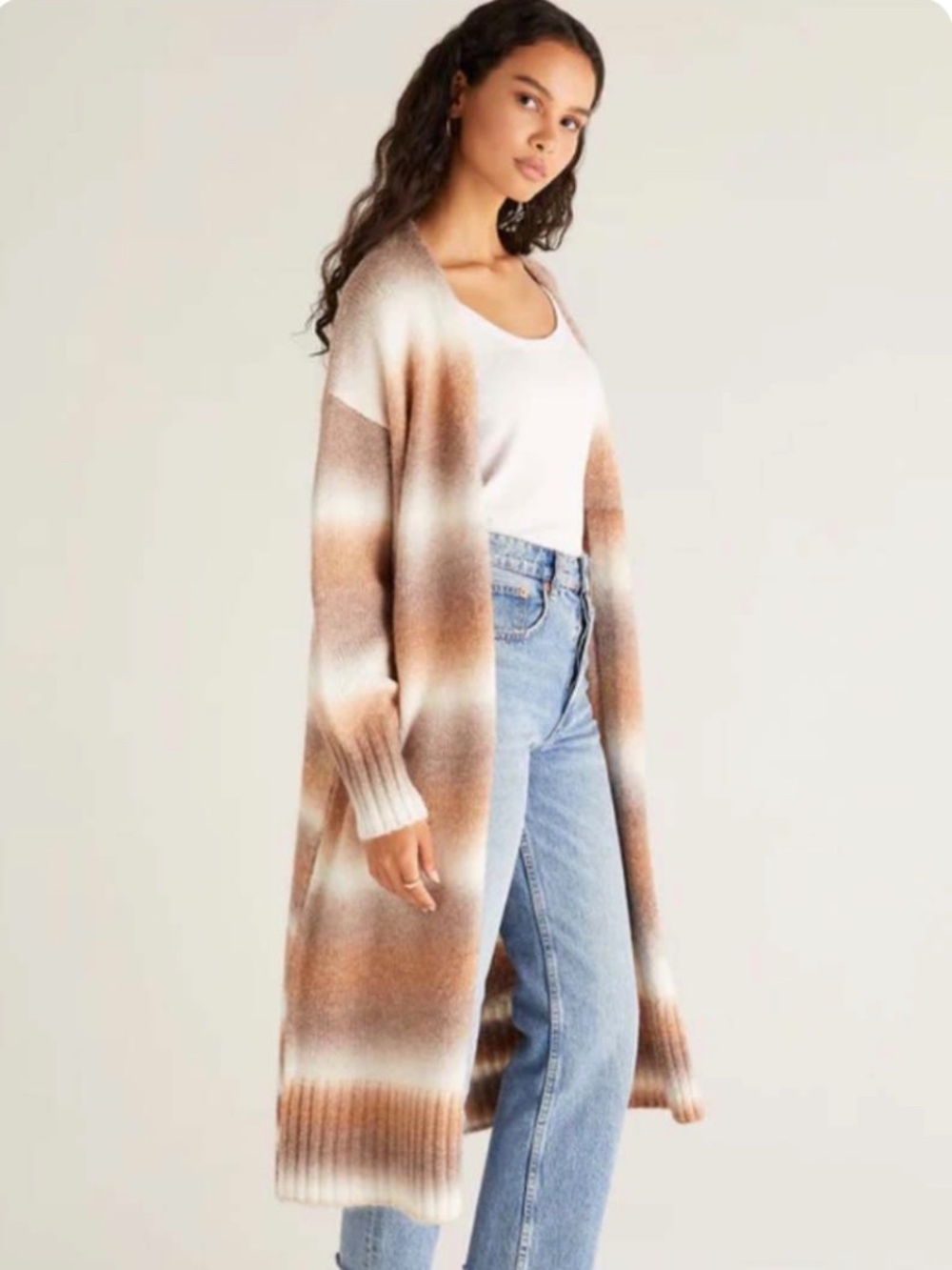 NWOT Z Supply Naya Marled Cardigan Cozy Soft Ombre Stripe Open Front Medium